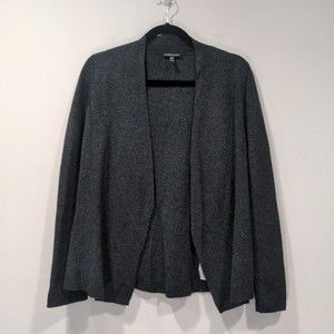 Eileen Fisher Womens Petite Size M Open Front Tencel Wool Cardigan Sweater Gray